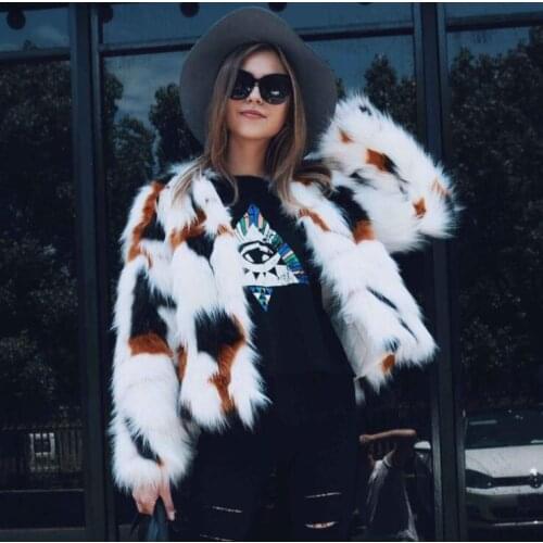 Color mixing faux mink leather jacket womens winter warm fur leather short coat women slim jackets jaqueta de couro fashion