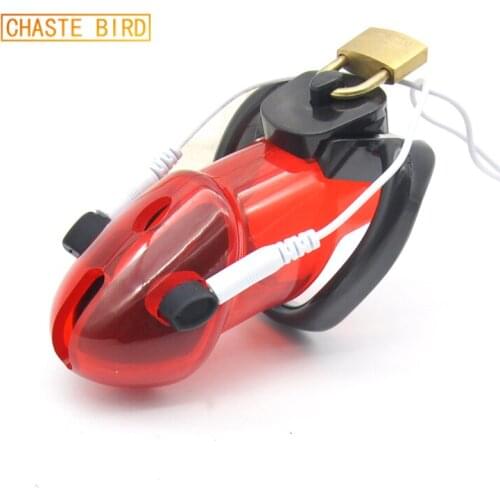 Penis Captivity Penis Exercise Male Polycarbonate Electro Chastity Cage Device Locking New Arrival 4 Colors to Choose A178