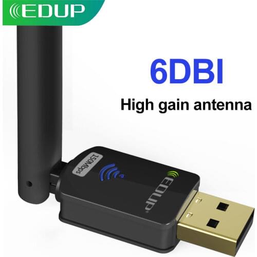 EDUP WiFi USB Adapter 802.11n 150Mbps 2.4Ghz MT7601 Wireless USB Network Card 6dBi Antenna Wi-Fi Receiver for Windows Laptop