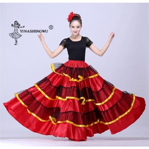 Lady Spanish Flamenco Skirt Dance Costumes Clothing Women Spain Gypsy Swing Dress Bullfight Clothes Festival Belly Dance Wear
