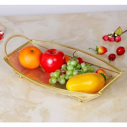 Gold Fruit snack plates Serving Tray Golden Plate Decorative for Wedding Party Supplies and Home Decoration Compote Blows boat