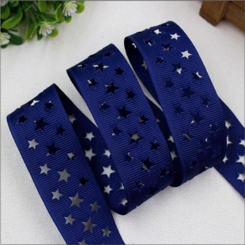 1‘’ 25mm hollow star solid Grosgrain ribbon, DIY handmade materials,Clothing accessories,Gift Wrapping 1572990