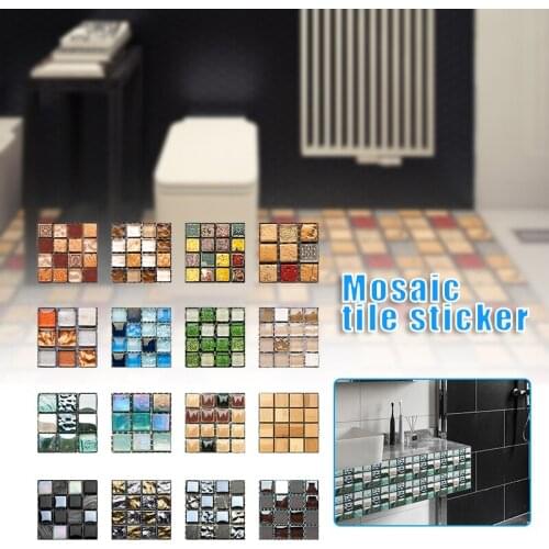 10-Sheet Peel and Stick Tile Backsplash PVC 3D Self-Adhesive Tile Stickers for Kitchen Bathroom Counter Top 10X10CM GQ
