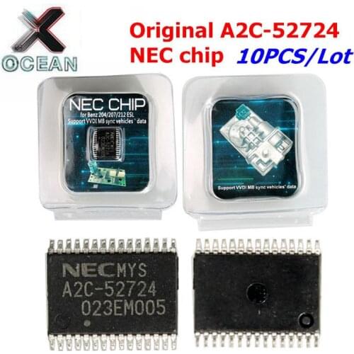 10pcs/Lot Transponder A2C-45770 A2C-52724 NEC Chips For Benz FOR Mercedes 204/207/212 ESL ELV Supports VVDI MB vehicles' Data