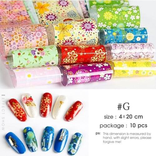 10 pieces set nail leaf stickers varnish mix Rose flower transfer leaf nail decal sliders for Nail Art decoration manicure Desi