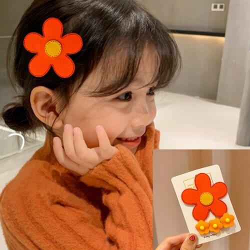 2 Pcs/Set Chilren Cute Colors Acrylic Flower Ornament Hair Clips Baby Girls Lovely Alloy Barrettes Hairpins Kid Hair Accessories