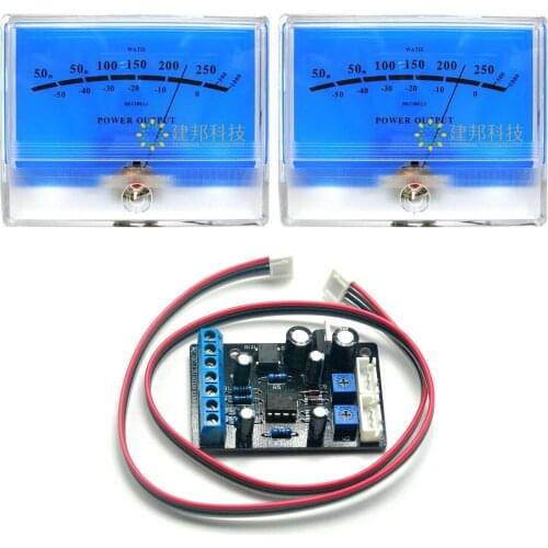 2pcs Blue Lake VU Meter DB Level Header w 1pc Power Supply Driver Board TA7318P