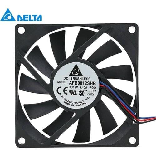 Delta AFB0812SHB 80*80*15mm 80mm 8015 12V 0.40A 3Wire Computer Cooler Cooling Fan