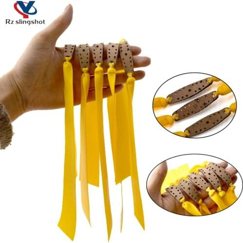 3pcs/6pcs Powerful Slingshot Elastic Flat Rubber Band Practical Hunting Sports Catapult Kit Set Slingshot Rubber Random Color
