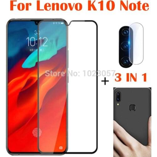 3-in-1 2.5D Glass + Case Cover For Lenovo K10 Note PAFR0026IN Screen Protector Tempered Glass For Lenovo K10 Note Camera Glass