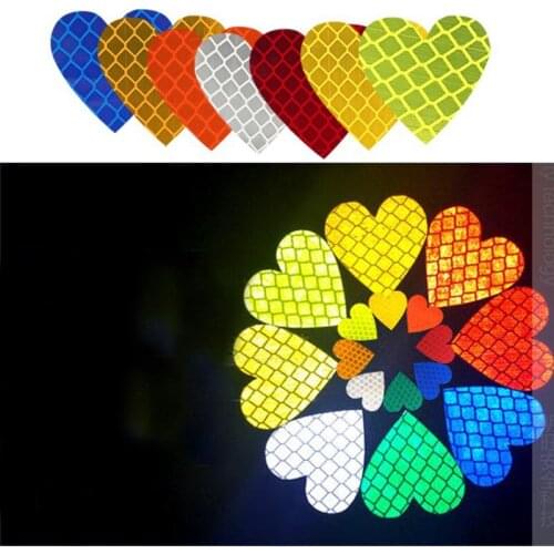 30pieces/set heart shape Auto Exterior Universal Safety Warning Mark Reflective Tape Motorcycle Bike reflective Car Stickers