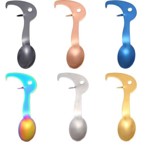 304 Stainless Steel Peel Multi-functional Kiwi Fruit Knife Spoon Divider Fruit Opener Colorful Fruit Jam Scoop Opening Tools