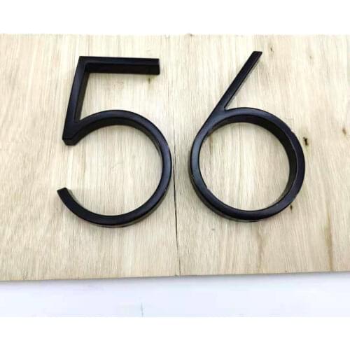 5" Fashion Floating House Number Modern Door numbers Outdoor waterproof Black Address plate numbers #0-9