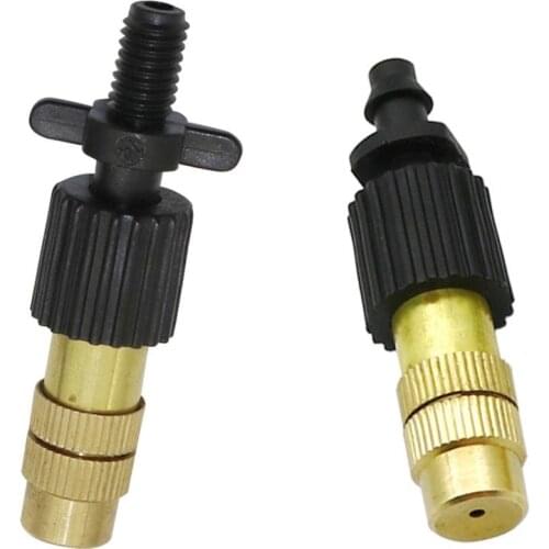 50 Pcs 6mm Brass Atomization Misting Nozzles Cooling Dust Removal Sprinklers 6mm Thread 6mm to 4/7mm Interface Barbed Connectors