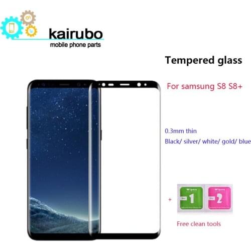 9H 3D Full Curved Screen Protector Tempered Glass For Samsung Galaxy S8 Tempered Glass For Samsung Galaxy S8 Plus Glass 100pcs