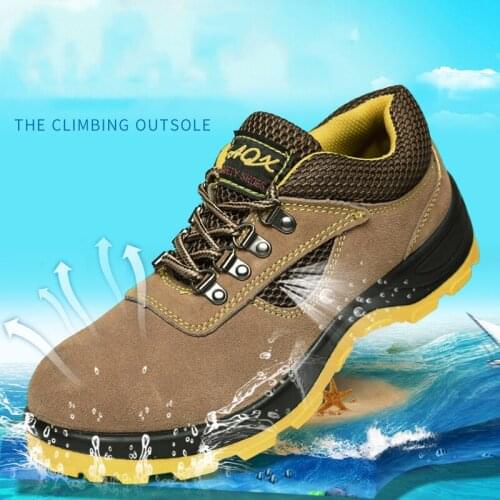 Fashion Warm Work Safety Shoes For Men Mesh Breathable Steel Toe Cap Boots Mens Labor Insurance Puncture Proof Casual Shoe Men