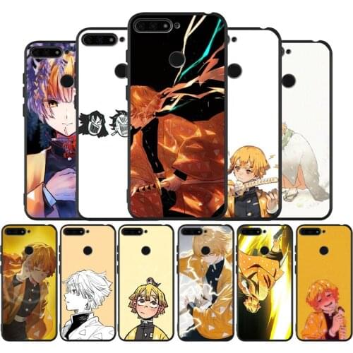 Demon Slayer Agatsuma Zenitsu black Silicone Phone Case For Huawei honor 30 20 Pro 8 8X 9 10 20 Lite Mate 10 20 30 Lite Pro