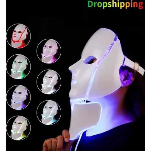 Dropshipping Facial LED Mask with Neck LED Light Photon Therapy Face Beauty Mask Skin Tightening Rejuvenation Brighten Machine