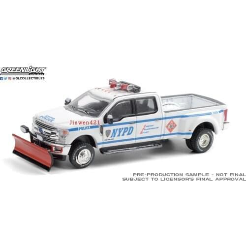 GreenLight 1:64 2019 Ford F-350 Dually NYPD boutique alloy car toys for children kids toys Model original box