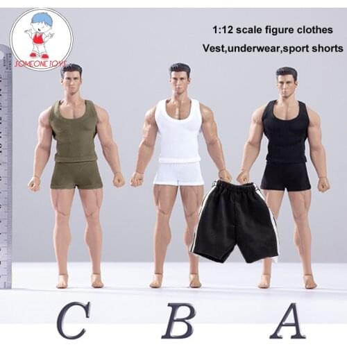 Toy Center (CEN-S04) 1/12 Scale Male Figure Clothes Vest Shorts Set for 6 Inches Action Figures