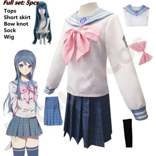 Anime Danganronpa Sayaka Cosplay Maizono Sayaka Costume Dangan Ronpa School Girl JK Uniform Women Clothing Halloween Party Set