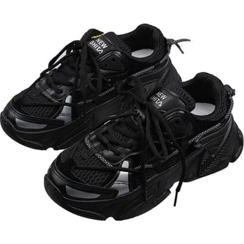 Chunky Sneakers Women Platform Reflective High-Quality Casual Shoes Female Breathable Fashion Versatile Couple Shoes Plus Size