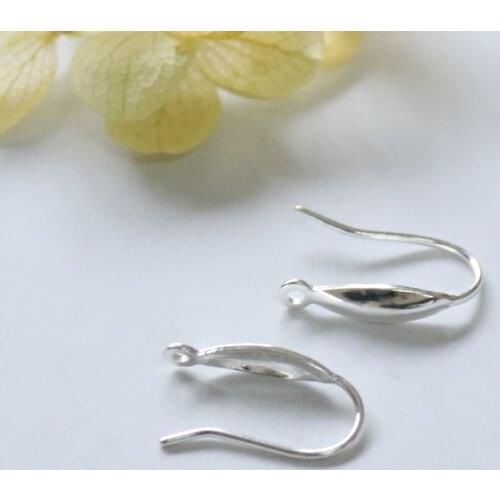 " Fake One Penalty Ten " 10*15MM 8Pairs 925 Sterling Silver Jewelry Round Hoop Earring Ear Clasps Jewellery Findings