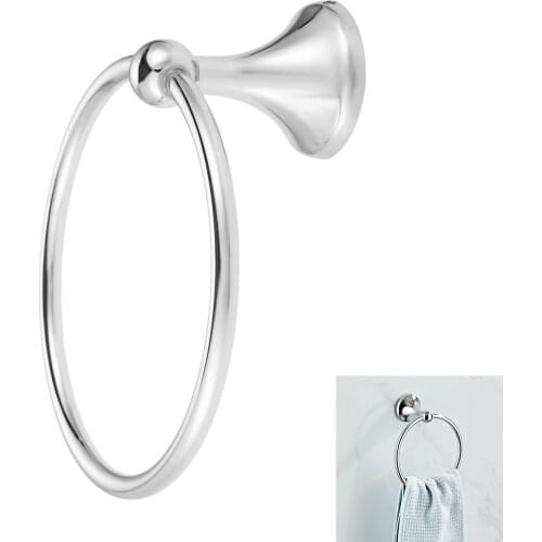 Minimalism Towel Ring Round Hand Holder Wall Mount Rack Stainless Steel Polished Chrome Modern Decor Bathroom Kitchen Home Hotel