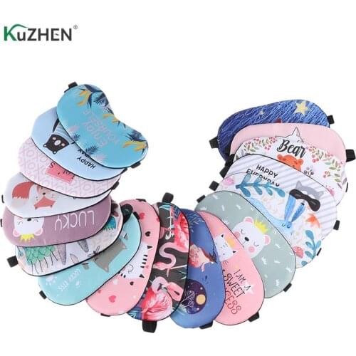 1pc Cotton Sleeping Mask Eyepatch Eye Cover Creative Lovely Cartoon For Eye Travel Relax Sleeping Aid Eye Patch Shading Eye Mask