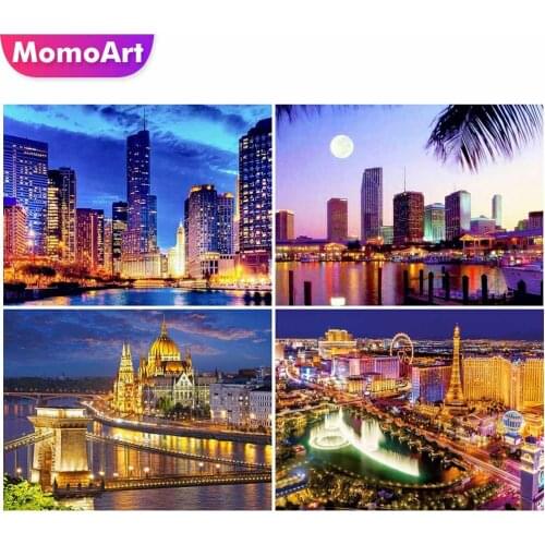 MomoArt Full Square Diamond Painting City Cross Stitch Kits 5D DIY Diamond Embroidery Landscape Handmade Gifts Home Decorations