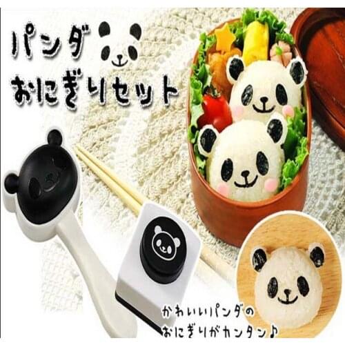 New Rice Ball Mold Lovely Panda Shaped Sushi Maker Mould Kit with Nori Punch 50sets/lot wholesales fast shipping