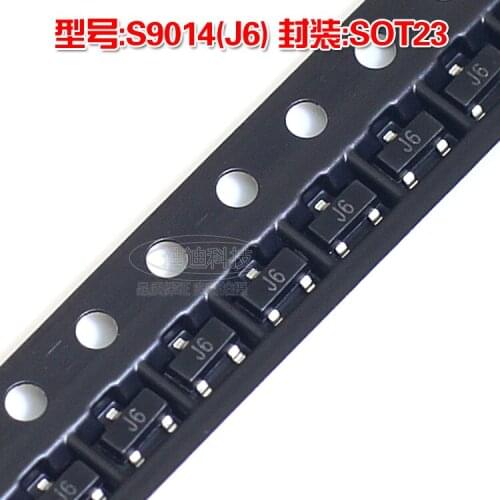 New S9014 SOT-23 Silk Screen Printing J6 0.1A 45V NPN Power Transistor SOT23 SMD