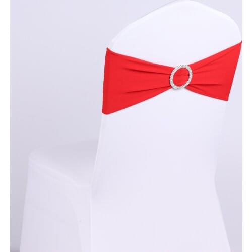 Spandex chair band with buckle for party hotel wedding decoration