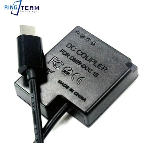 PD to DMW-BLH7 Dummy Battery DMW-DCC15 DC Coupler for DMC-GM1 GM5 GF7 GF8 Digital Cameras