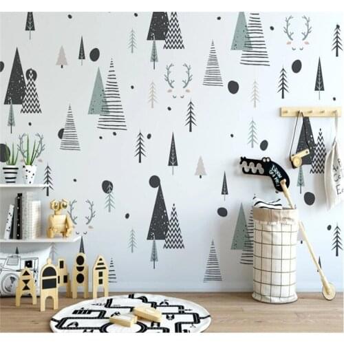 Professional custom wallpaper modern minimalist nordic abstract geometric personality childrens room background wall