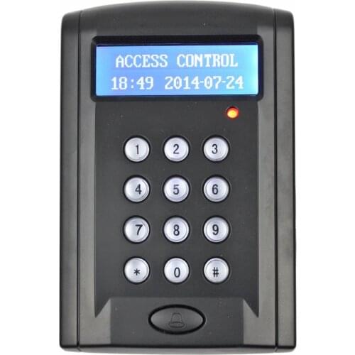 DIYSECUR LCD Economic Door Rfid Proximity Reader Access Control Keypad With Door Bell Button +10 ID Keyfobs BC200