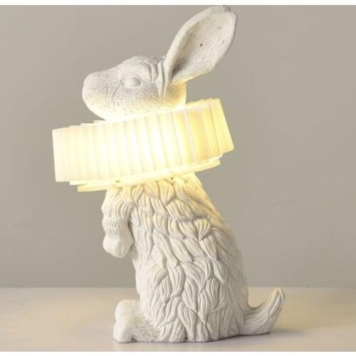Modern Minimalist Table Light Resin Rabbit Animal Luxury Living Room Study Childrens Room Nordic Designer Bedroom Bedside Lamp