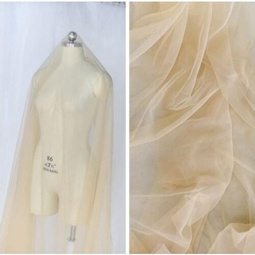 Super Fairy Soft Pure Wedding Garment Tulle Mesh Fabric DIY Skin Color Soft Mesh Fabric