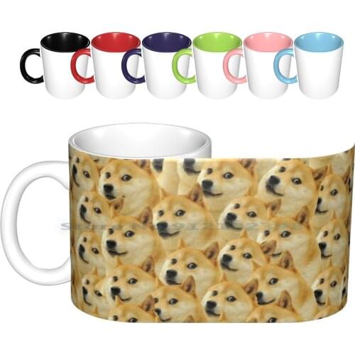 Such Doge Ceramic Mugs Coffee Cups Milk Tea Mug Doge Meme Kys Internet Geek Cool Pattern Dog Shibe Shiba Inu Creative Trending