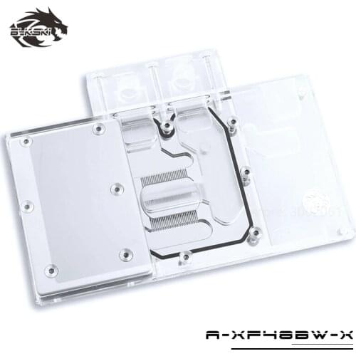 BYKSKI Water Block use for XFX RX480 RS / RX590 Fatboy/HIS RX 580 IceQ X2 OC 8GB (HS-580R8LCBR) Full Cover GPU Card GPU Radiator