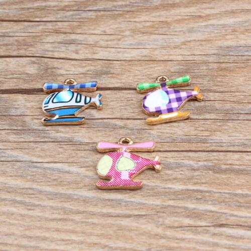 High Quality 10 Pcs DIY Fashion Charms Gift Enamels Aircraft Alloy Pendant Making Bracelet Necklace Clothing Jewelry Accessories