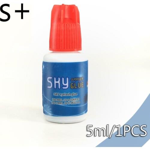 1 bottle 1-2s dry time Most Powerful Fastest Korea Sky Glue S+ for Eyelash Extensions MSDS Adhesive,5ml Red Cap Free Shipping