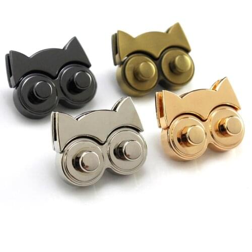 1pcs Metal Owl Shape Push Lock Bag Briefcase Spring Lock Snap Decorative Clasps Closure Leather Craft Diy Hardware Accessory