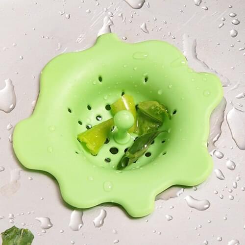 1Pcs Silicone Sewer Filter Colanders Strainers Basket Kitchen Gadgets Accessories Supplies Products(Random Color)