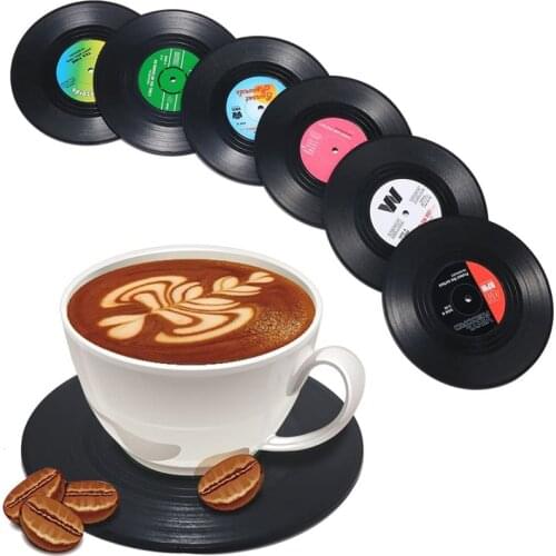1pc Vinyl Record Table Mats Drink Coaster Table Placemats Heat-resistant Nonslip Pads Home Decor Creative Cup Coaster Placemat