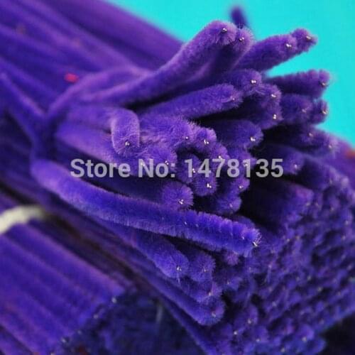 200pcs/bag 12" x 6mm Wholesale purple Chenille Stems Pipe Cleaners Craft DIY Wedding decoration 007002008