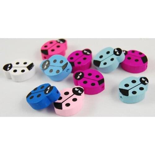 50Pcs Colorful Dot Inset-Shaped Wooden Beads Children’s DIY Handmade Beading Materials Loose Beads Jewelry Baby Toy Accessories