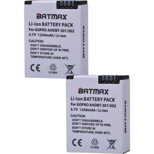 Batmax AHDBT-301 AHDBT301 AHDBT301 AHDBT302 Rechargeable Battery for GoPro HERO3+ HERO3 and GoPro AHDBT-201 AHDBT-301 AHDBT-302