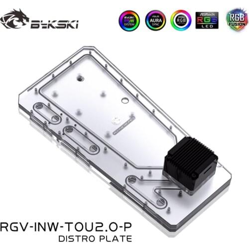 BYKSKI Acrylic Board Water Channel Solution use for IN WIN TOU2.0 Case Chassis for CPU GPU Block / 3PIN RGB / Combo DDC Pump