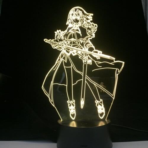 Anime 3D Night Light Fate Stay Saber for Bedroom Decor Birthday Gift Manga Fate Stay LED Lamp Saber